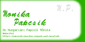 monika papcsik business card