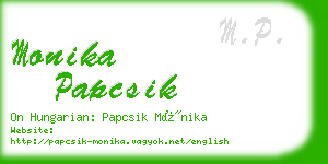 monika papcsik business card